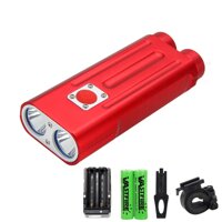 Nhôm 2X XM-L T6 LED Đèn Trước Xe Đạp Đèn Pha 7 Modescycling Đèn + 2X Pin Sạc 3.7V 18650 2400 MAh pin + Sạc