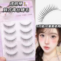 Nhóm Cô Gái Hàn Quốc Lông Mi Giả Toàn Bộ Lụa Mỏng Trong Suốt Thân One Piece 5 Đôi Quỷ Nhỏ Cô Dâu Trang Phục Lông Mi