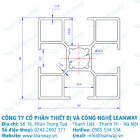 Nhôm định hình 40x40 (LWA-4404811000) - Miễn phí cắt theo kích thước yêu cầu.