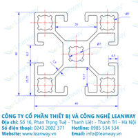 Nhôm định hình 40x40 (LWA-440481747-2) - Miễn phí cắt theo kích thước yêu cầu.