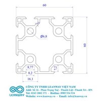 Nhôm định hình 60x60 (LWA-661884700) - Miễn phí cắt theo kích thước yêu cầu.