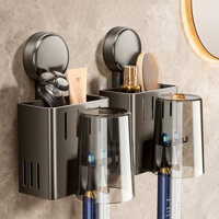 Nhôm Punch Free Treo Tường Bàn Chải Đánh Răng Điện Giá Đỡ Kem Đánh Răng Cốc Bảo Quản Bàn Chải Đánh Răng Và Kem Đánh Răng Giá Đỡ
