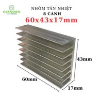 Nhôm Tản Nhiệt 8 Cánh 60x43x17mm
