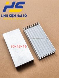 Nhôm tản nhiệt 8 cánh 90mmx43mmx16mm