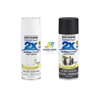 [Nhóm TRẮNG - ĐEN - METALLIC ALUMINUM] Sơn xịt Rust-Oleum 2X ULTRA COVER SPRAY 12oz ~ 360ml (không cần lót)