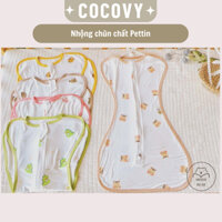 Nhộng chũn COCOVY chất Pettin đường may tỷ mỉ khóa  kéo 2 đầu loại đẹp dù bé cựa quậy cũng k trôi tuột