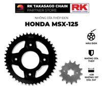 Nhông Dĩa RK Takasago cho xe máy Honda MSX-125, chất liệu: Thép mạ màu đen, độ dày Nhông Dĩa: 428