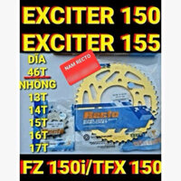 Nhông dĩa vàng Exciter 150, Exciter 155, tfx 150,fz150 dĩa 42 46 nhông 13 14 15 16 17 ++++