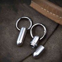 Nhộng đựng thuốc titan,ống đựng phụ kiện cứu sinh EDC (C-33)