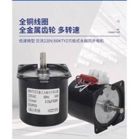 [Nhông kim loại] Mô tơ giảm tốc 220V 60KTYZ nhông kim loại 14w trục 7mm, motor giảm tốc 220V, động cơ giảm tốc 220V