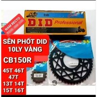 NHÔNG SÊN DĨA CB150R CÙI DĨA 6 LỖ ÓC DĨA 45T 47T 47T SÊN VÀNG 10LY CÓ PHỐT DID THAILAN///