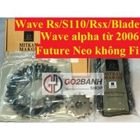 Nhông Sên Dĩa Dai Mitkammakon Wave S110/Rs/Rsx/Blade, Wave Alpha Từ 2006, Future Neo Không Fi - Nhập Thái Lan