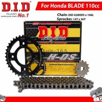 Nhông sên dĩa DID Honda Blade 110cc - Sên đen 10ly HDS ( Thái Lan )