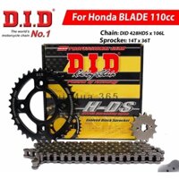 Nhông sên dĩa DID Honda Blade 110cc - Sên đen 10ly HDS ( Thái Lan )