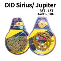 Nhông sên đĩa DID xe Sirius 110, Jupiter (35T - 15T 428H - 104L) zin - Nhông xích vàng DID Nhật Bản Phụ Tùng