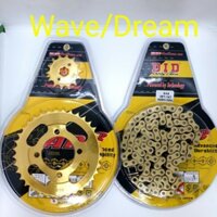 Nhông sên dĩa dream wave did vàng