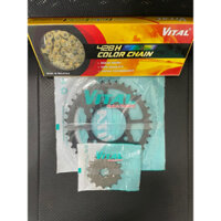 Nhông Sên Dĩa Exciter 135 Nhông 14T Dĩa 38T 39T Sên Vàng 10Ly - Chính Hãng VITAL