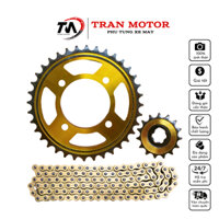 Nhông sên dĩa KH xe Sirius Vàng (Sên 10 ly) 15T-36T, 428H-100L [NSD0001]