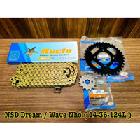 Nhông Sên Dĩa Recto Dream,Wave : 14 + 36 Sên 124L Vàng Chính Hãng Recto>>>>