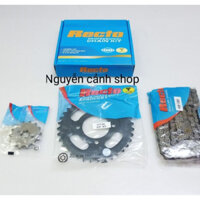 Nhông sên dĩa recto full đen--xe  wave dream, wave rs, wave s110, wave A 110, wave blade
