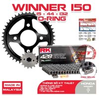 Nhông sên dĩa RK Japan phốt cao su xe Winner 150cc v1 v2  X chính hãng