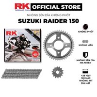 Nhông Sên Dĩa RK Takasago chain dành cho xe máy Suzuki Raider 150, 10 ly thép không phốt cao su