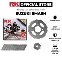 Nhông Sên Dĩa RK Takasago chain dành cho xe máy Suzuki Smash, 9 ly thép không phốt cao su