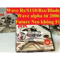 Nhông sên dĩa RK Wave Rs/Rsx/S110/Blade, Wave alpha 2006, Future Neo xăng cơ chính hãng