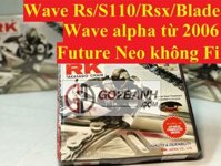 Nhông sên dĩa RK Wave Rs/Rsx/S110/Blade, Wave alpha 2006, Future Neo xăng cơ - Nhật Bản