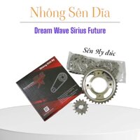 Nhông Sên Dĩa Star gắn Dream Wave Sirius Future loại 9 Ly Ắc Đúc Êm Tròn Đều Lâu Tăng Xích