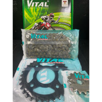 Nhông sên dĩa Vital dùng cho xe Axelo 125 đời 2 đĩa - NSD chính hãng, nhập khẩu từ Thái Lan bảo hàng trên 30,000 km