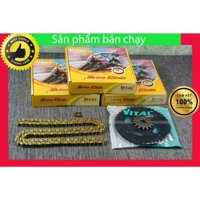 Nhông sên dĩa Vital Lắp Xe GSX S150, GSX R150, Bandit 150 - xích vàng 9 ly, nhông dĩa đen hiệu VITAL- NSD  chính hãng