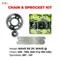 Nhông sên dĩa WAVE 110, Wave nhỏ, Wave Blade, Wave S110, tất cả các dòng xe Wave - Nhông sên dĩa CATTA chất lượng cao - Wave RS JP - Sên 9 ly