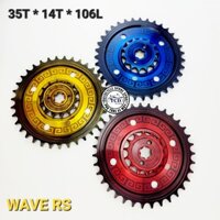 Nhông sên dĩa Wave RS hiệu GH 35T*14T*106L