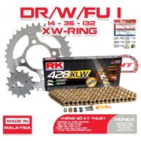 Nhông sên dĩa xe Dream , Wave , Future 1 sên RK vàng 428KLW ( XW-Ring ) phốt cao su