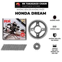 Nhông Sên Dĩa xe máy Honda Dream - Nhông Sên Dĩa RK - Nhông Dĩa thép - Sên không phốt