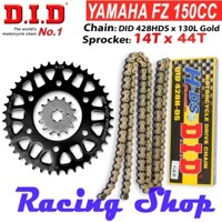 Nhông sên dĩa YAMAHA FZ 150 14T x 44T - Sên Vàng 130L 10ly DID HDS - Thái Lan