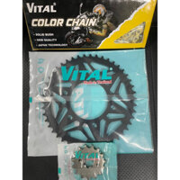 Nhông sên dĩa Yamaha R15 cũ 2v 2017 ,TFX 150, M Slaz ,Fz150i SÊN VÀNG 9 ly hiệu VITAL- NSD, xích đĩa tải chính hãng