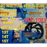 Nhông sên dĩa gsx-r150,gsx-s150,gsx 150 bandit bộ đen 9ly & 10ly >////