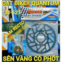 Nhông sên dĩa[Cao Su] Datbike Quantum 13T-52T sên vàng ++++