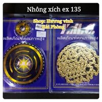 NHÔNG XÍCH EXCITER 135 (EX135) 5 SỐ MÀU VÀNG (Nhông sên dĩa ex135 5 số) 14T/38T - 428H .114L
