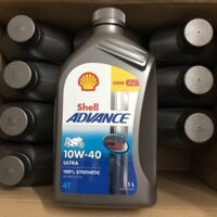 Nhớt 1L Shell Advance Ultra 10W40, tổng hợp 100% - dầu nhớt cho xe máy, xe côn tay, exciter, winner, raider, wave