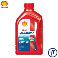 Nhớt  4 thì Shell ADVANCE 20W-50 AX3 (đỏ) 1 lít SAE J300 15W-40, 20W-40, 20W-50 và SAE 40 tiêu chuẩn API SG và JASO MA