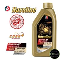 Nhớt CALTEX 10W50 SN 1L MA2,Tổng hợp 100%, Havoline Super 4T FULLY SYNTHETIC hoàn toàn, toàn phần SAE 10W-50 xanh lá cây