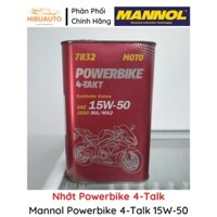 Nhớt Cho Xe Đi Xa, Chạy Đua và Phân Khối Lớn MANNOL 7832 4-Takt Powerbike ESTER 15W-50 1 Lít