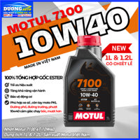 Nhớt Motul 7100 10W40 1L và 1.2L, Nhớt 100% Tổng Hợp Gốc Ester Dành Cho Xe Số Côn Tay Moto PKL, Motul 7100 10w40