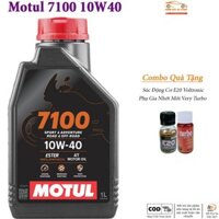 Nhớt Motul 7100 10W40 Tổng Hợp Gốc Ester Dành Cho Xe Số, Côn Tay Hàng Việt Nam Tặng 2 Quà: E20 Và Very Turbo