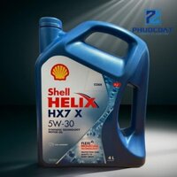 Nhớt Ô Tô Shell Helix HX7-X 5W30 4L Motor Oil Flexible Molecule Technology (Xanh) Luân Đôn