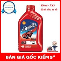 Nhớt Shell Advance AX3 màu đỏ 800ml dành cho xe số - PT20