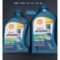 NHỚT SHELL ADVANCE AX7 Scooter 10W-40 1L VÀ 800ML (Nhớt tay ga)
